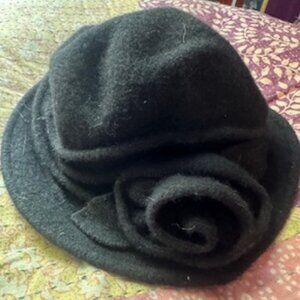 Scala Collection One Size Women's Black 100% Wool Warm Winter Cabbie Hat